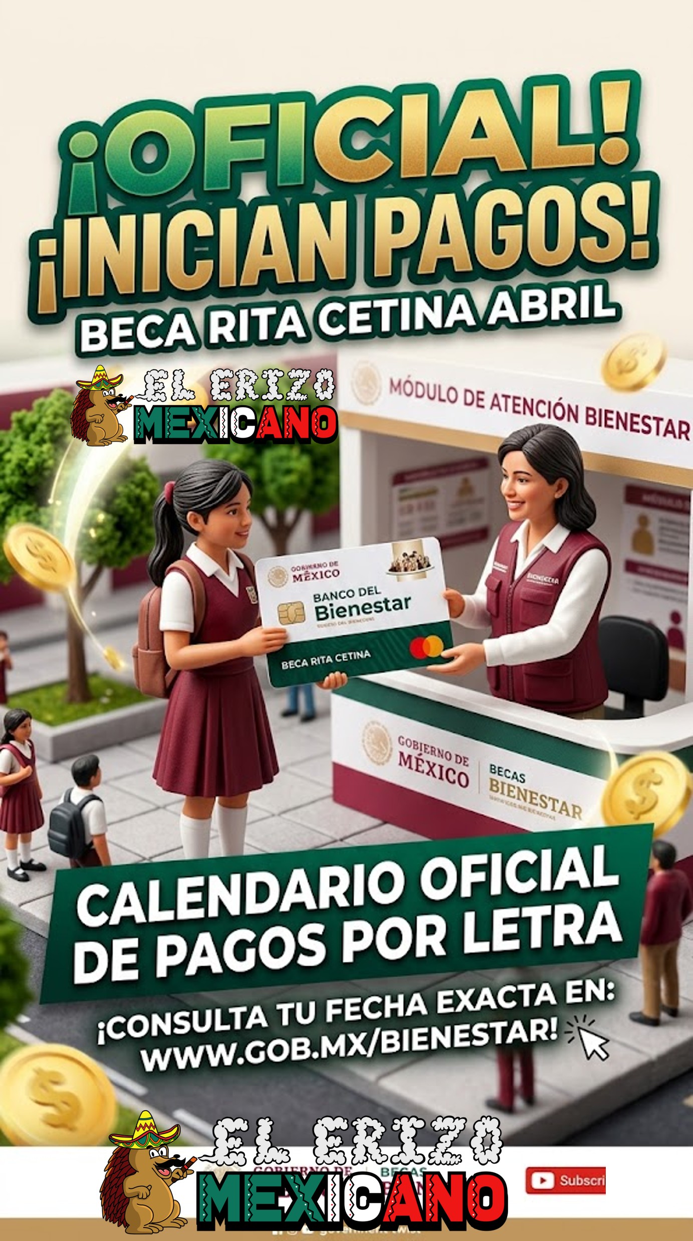 Beca Rita Cetina Abril 2026: Calendario oficial de pagos por apellido ️2026