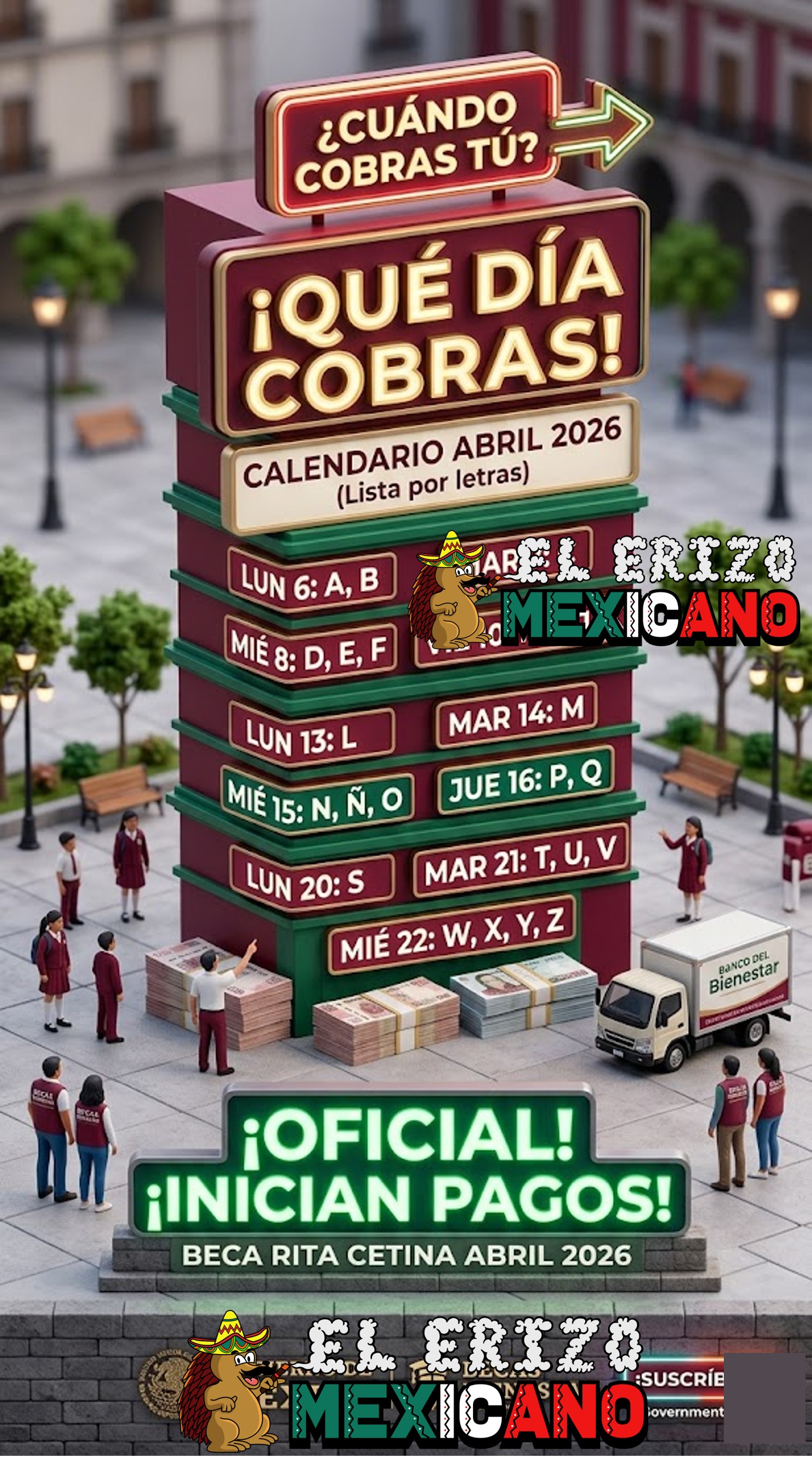 Beca Rita Cetina Abril 2026: Calendario oficial de pagos por apellido ️2026