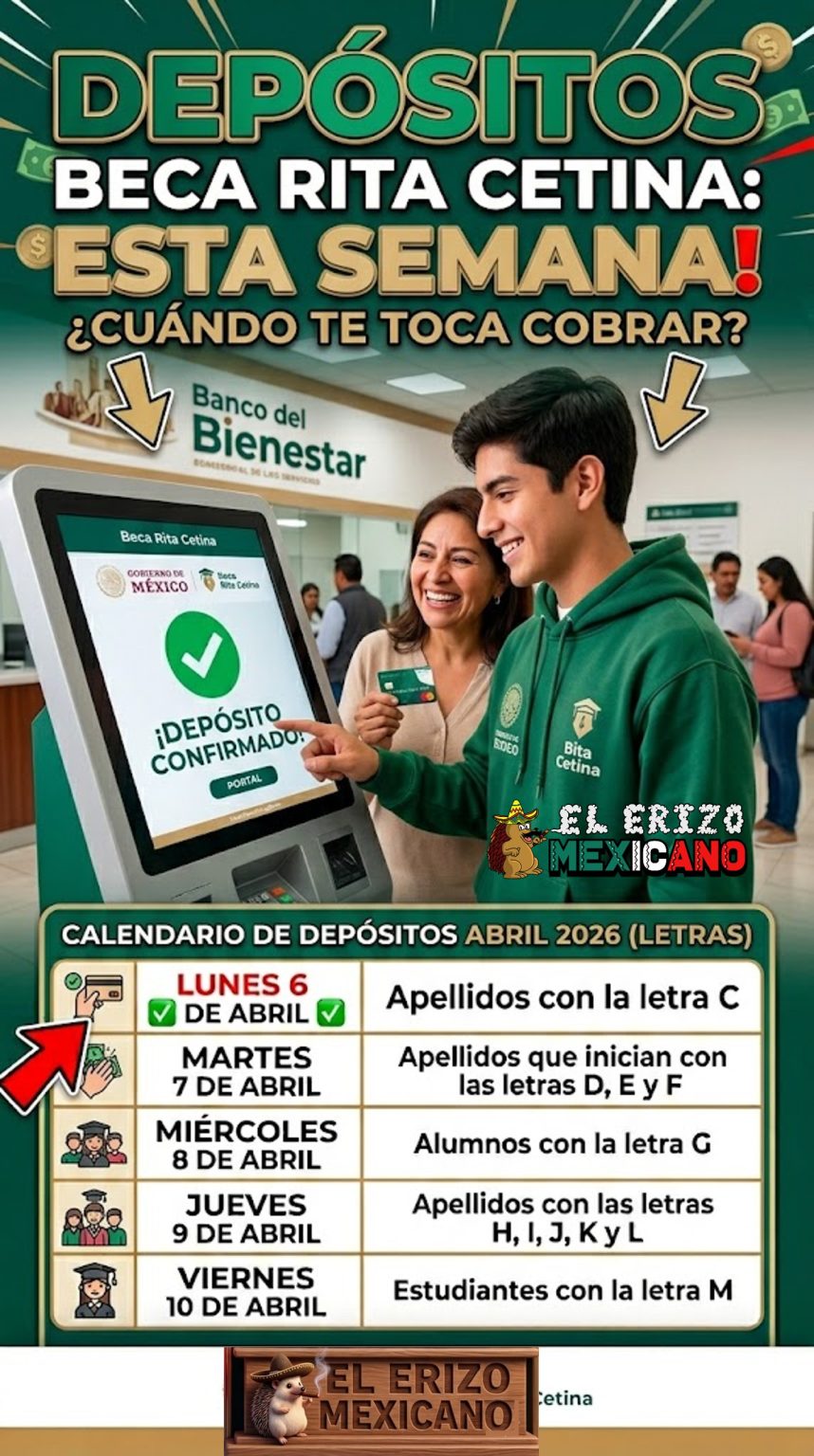 Beca Rita Cetina 2026: Alumnos reciben su pago a partir de hoy 6 de ...