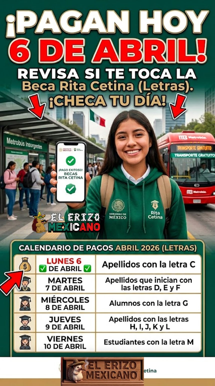Beca Rita Cetina 2026: Alumnos reciben su pago a partir de hoy 6 de ...