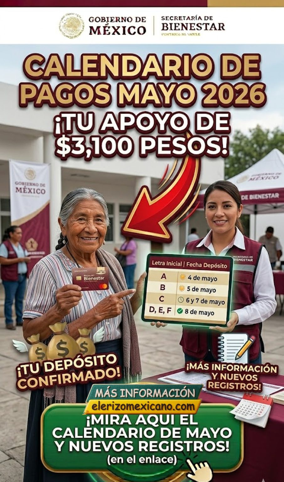 Calendario Oficial Pensión Mujeres Bienestar Mayo 2026: Fechas por ...