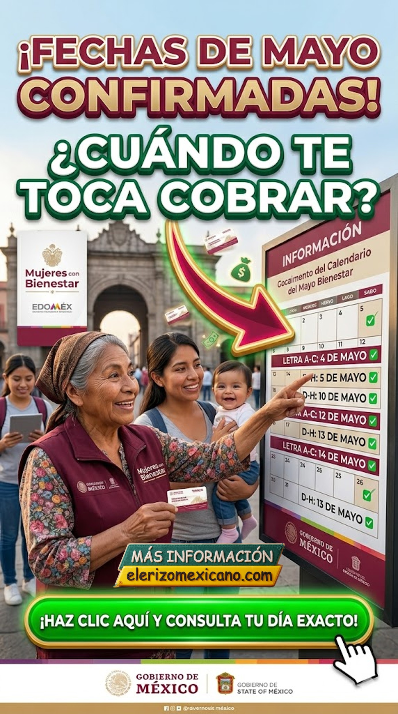 Calendario Mujeres con Bienestar Edomex Mayo 2026: Fechas Oficiales de ...
