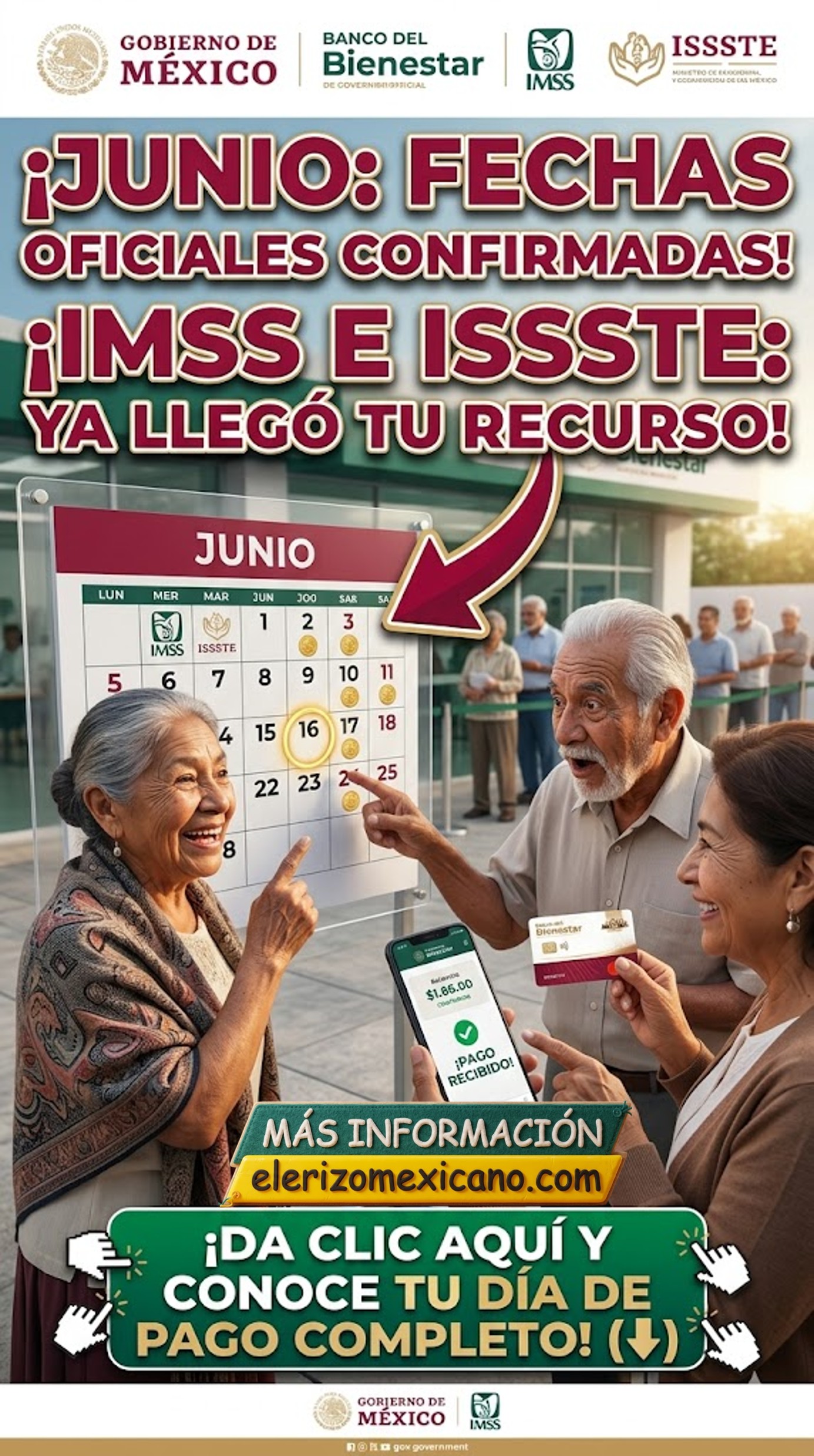 Calendario Pensión IMSS e ISSSTE Junio 2026: Cómo Consultar las Fechas ...