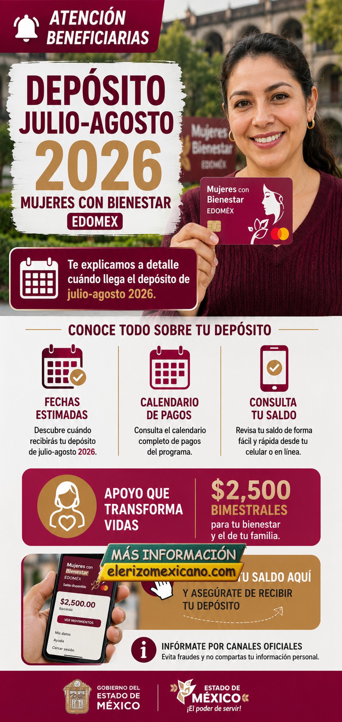 Pago Mujeres con Bienestar Edomex Julio-Agosto 2026: Calendario y ...